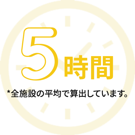 5時間 *全施設の平均で算出しています。